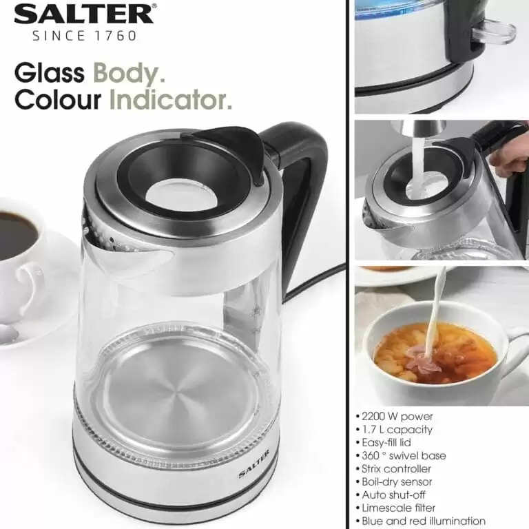 glass kettle with easy fill lid