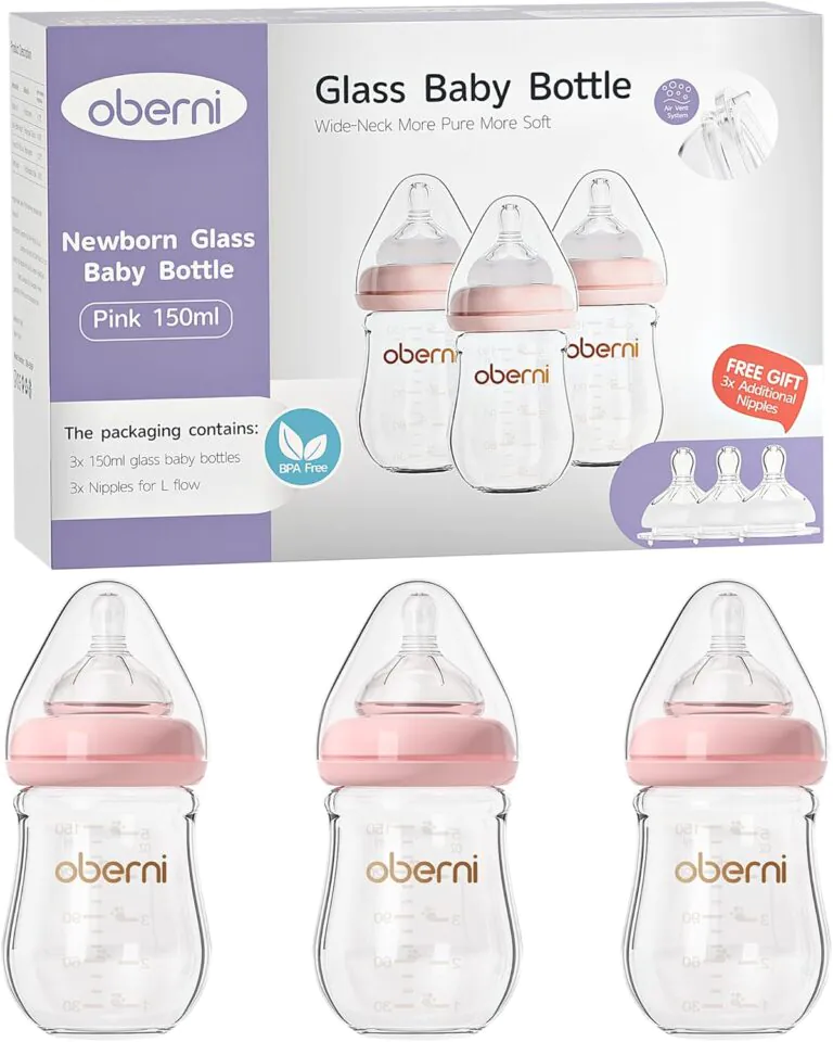 3 glass baby bottles made from glass and silicone