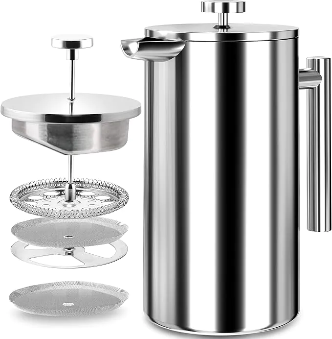 stainless steel french press with no plastic